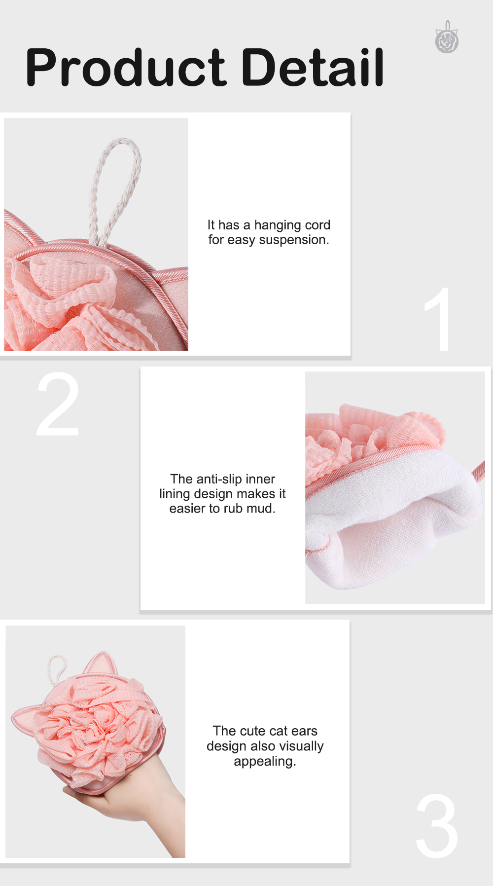 Cat Ears Dual-Purpose Bath Scrubber-6